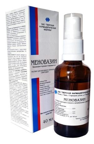 Фото Меновазин раствор для наружного применения спиртовой, флакон 40 мл