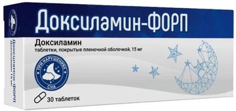 Фото Доксиламин-Форп таблетки, покрытые пленочной оболочкой 15 мг, 30 шт.