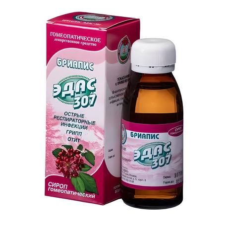 Фото Бриапис Эдас-307, для лечения ОРВИ, гриппа, отитов, сироп гом. 100 мл