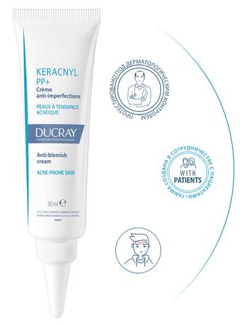 Фото Ducray Keracnyl PP+ крем для кожи склоной к акне, успокаивающий мультикорректирующий, 30 мл