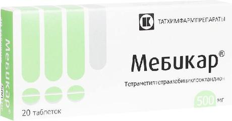 Фото Мебикар, таблетки 500 мг, 20 шт.