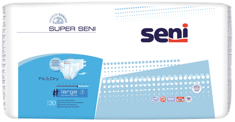 Фото Seni Super, подгузники для взрослых (L), 30 шт.