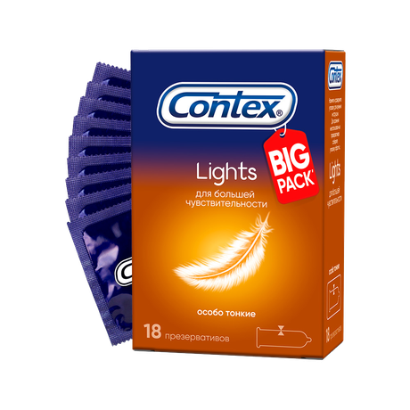 Фото Презервативы Contex Lights особо тонкие, 18 шт.