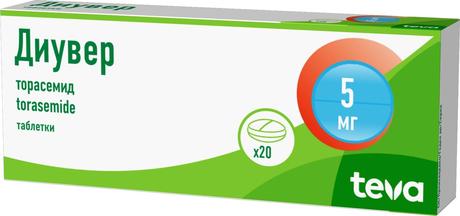 Фото Диувер, таблетки 5 мг, 20 шт.