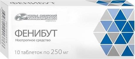 Фото Фенибут, таблетки 250 мг, 10 шт. (Усолье-Сибирский ХФЗ)