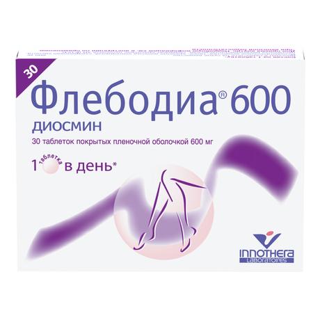 Фото Флебодиа 600, таблетки покрыт. плен. об. 600 мг, 30 шт.