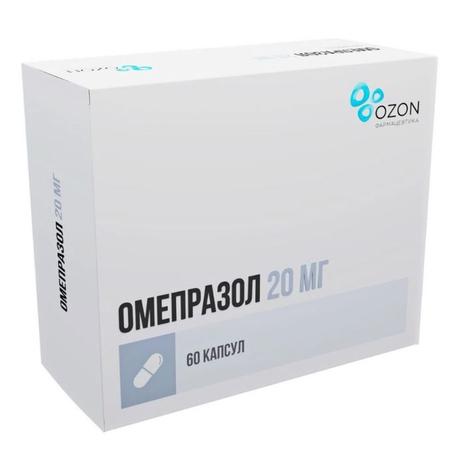 Фото Омепразол, капсулы кишечнорастворимые 20 мг, 60 шт.