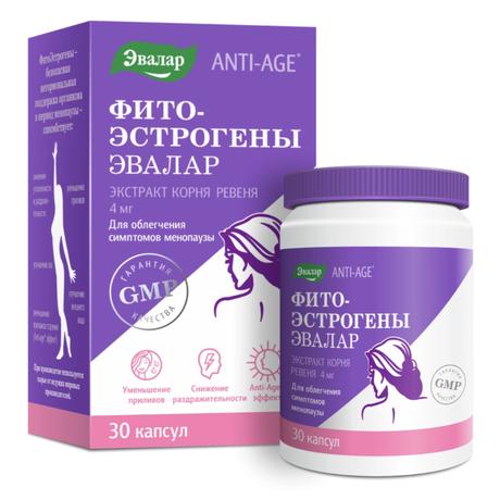 Фото ФитоЭстрогены, капсулы кишечнорастворимые 4 мг, 30 шт.