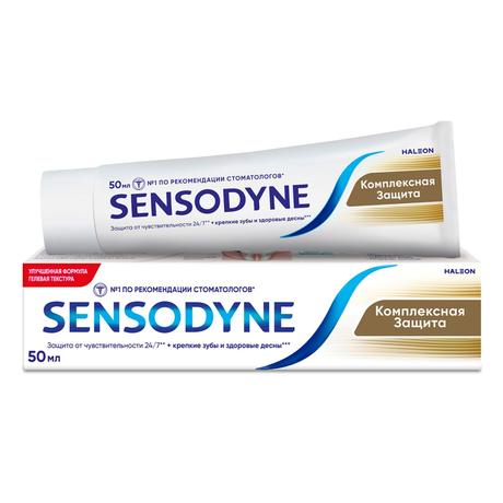 Фото Зубная паста Sensodyne Комплексная Защита для чувствительных зубов с фтором, мятный вкус, 50 мл