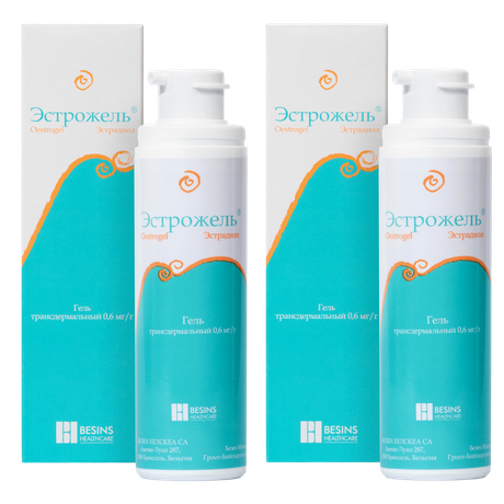 Фото Набор 2уп Эстрожель гель трансдерм 0.6мг/г флак и помпа-дозатор 80г