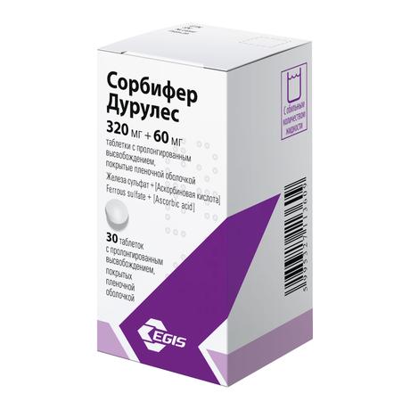 Фото Сорбифер Дурулес, таблетки покрыт. плен. об., 30 шт.