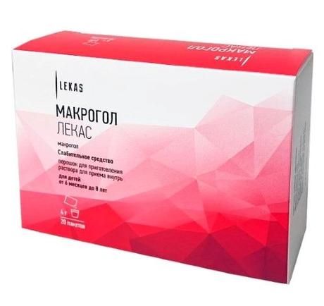 Фото Макрогол Лекас, порошок для приготовления раствора для приема внутрь 4 г пак, 20 шт.
