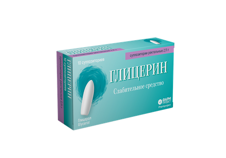 Фото Глицерин, суппозитории ректальные 2.11 г, 10 шт. (Фармпроект)