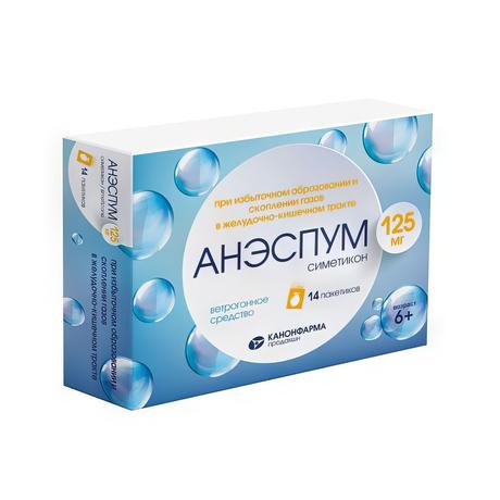 Фото Анэспум, гранулы 125 мг пакетик 1100 мг, 14 шт.