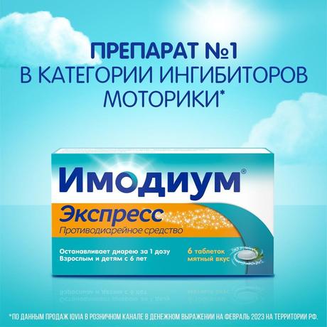 Фото Имодиум, таблетки-лиофилизат 2 мг, 6 шт.