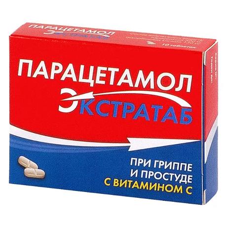 Фото Парацетамол Экстратаб, таблетки 500 мг+150 мг,  20 шт.