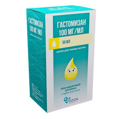 Фото Гастомизан, капли для приема внутрь 100 мг/мл, флакон 50 мл