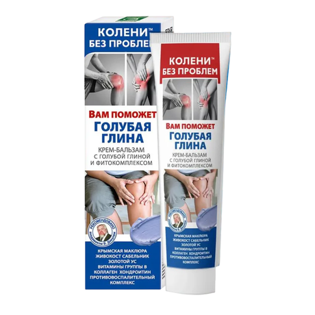 Фото Доктор Мясников, Колени без проблем Голубая глина, крем-бальзам для тела, 125 мл