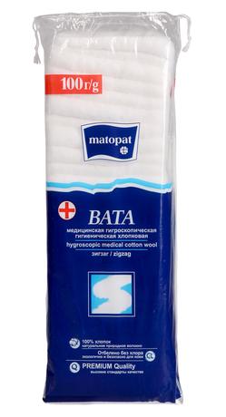 Фото Вата Matopat хлопковая нестерильная (зиг-заг), 100 г