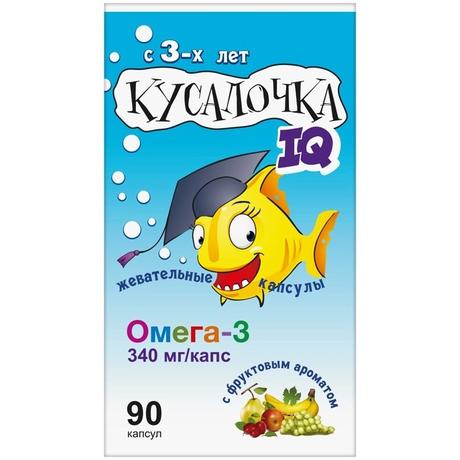 Фото Кусалочка IQ Омега-3, капсулы жевательные 750 мг, 90 шт.