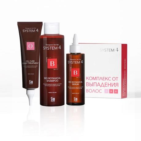 Фото System 4, комплекс от выпадения волос, шампунь, 250 мл + маска отшелушивающая, 150 мл + сыворотка, 150 мл