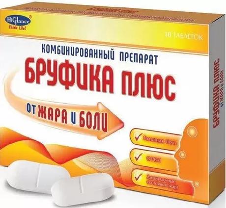 Фото Бруфика Плюс, таблетки 400 мг+325 мг, 10 шт.