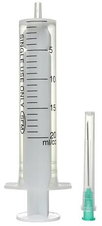 Фото Шприц одноразовый 2-х компонентный, игла 21G 0.8 х 40 мм, 20 мл