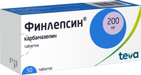 Фото Финлепсин, таблетки 200 мг, 50 шт.