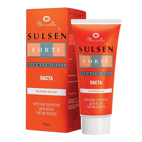Фото Mirrolla Сульсен форте, паста против перхоти, 75 мл