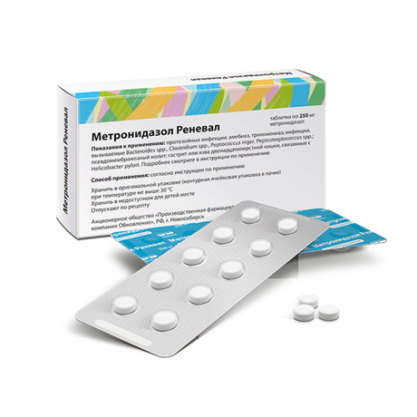 Фото Метронидазол Реневал, таблетки 250 мг, 24 шт. 