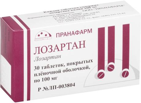 Фото Лозартан, таблетки покрыт. плен. об. 100 мг (Пранафарм), 30 шт.