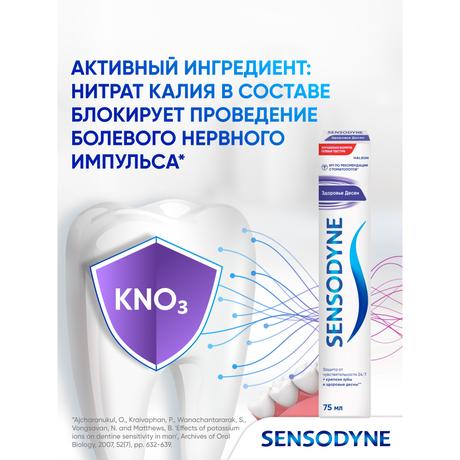Фото Зубная паста Sensodyne Чувствительность Зубов и Здоровье Десен для защиты от чувствительности зубов и борьбы с кровоточивостью десен, 75 мл.