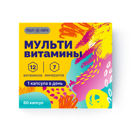 Фото  BioForte Мультивитамины (витамины и минералы) для взрослых, капсулы, 60 шт.