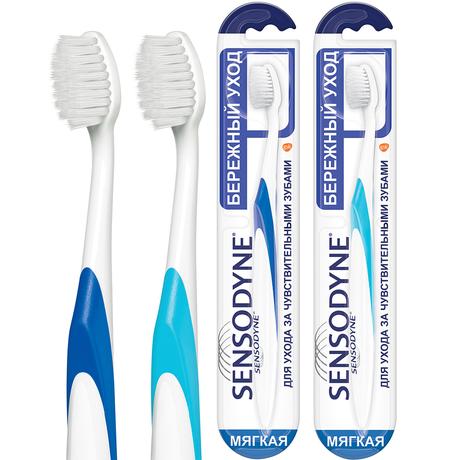 Фото Зубная щетка Sensodyne Бережный Уход для чувствительных зубов, для деликатной чистки, Мягкая, в ассортименте