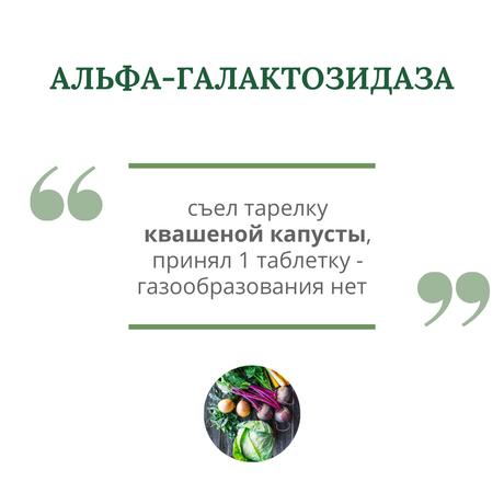 Фото Фермент Альфа-Галактозидаза, таблетки 0,3 г, 60 шт.