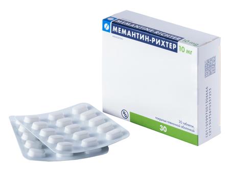 Фото Мемантин-Рихтер, таблетки покрыт. плен. об. 10 мг, 30 шт.