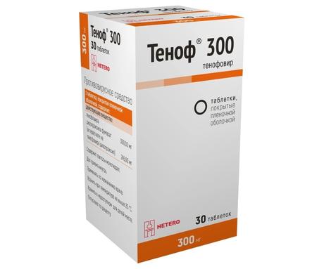 Фото Теноф 300, таблетки покрытые пленочной оболочкой 300 мг, 30 шт.