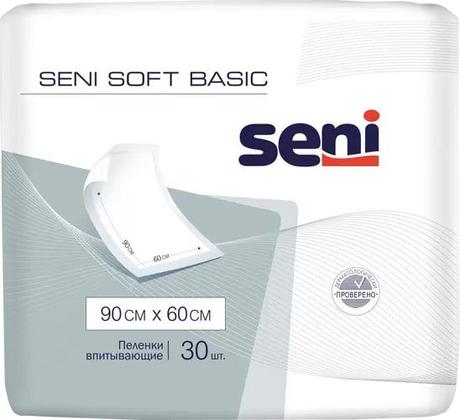 Фото Пеленки Seni Soft Basic, 90 см x 60 см, 30 шт.