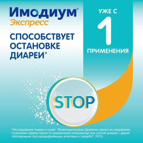 Фото Имодиум Экспресс, таблетки-лиофилизат 2 мг, 10 шт.