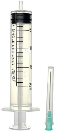 Фото Шприц одноразовый стерильный трехкомпонентный, 20 мл