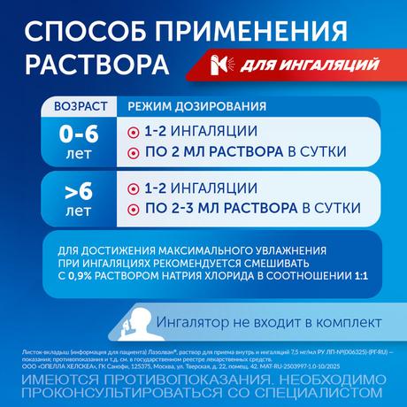 Фото Лазолван, раствор 7,5 мг/мл, 100 мл