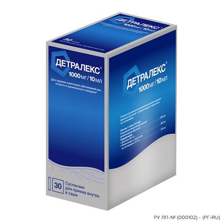 Фото Детралекс, суспензия 1000 мг/10 мл, саше 10 мл, 30 шт.
