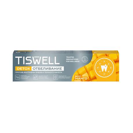 Фото TISWELL зуб паста отбеливающая энзимная от темного налета и камня (с каолином и фтором, манго) 110 г, 1 шт.