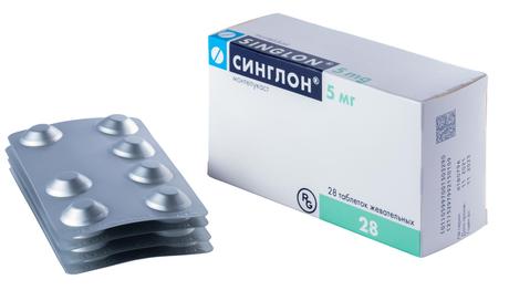Фото Синглон, таблетки жевательные 5 мг, 28 шт.