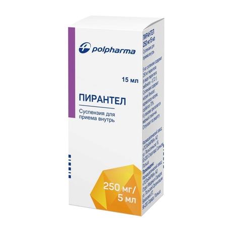 Фото Пирантел, суспензия 250 мг/5 мл, 15 мл
