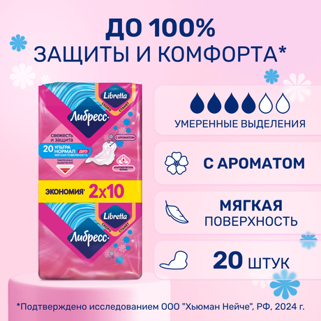Фото Прокладки Либресс Ультра Норм Део с мягкой поверхностью, 20 шт.