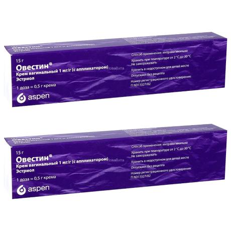 Фото Набор 2уп Овестин крем вагинальный 1мг/г туба 15г