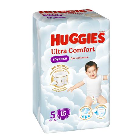 Фото Huggies, подгузники-трусики для мальчиков, 5 размер (13-17 кг), 15 шт.