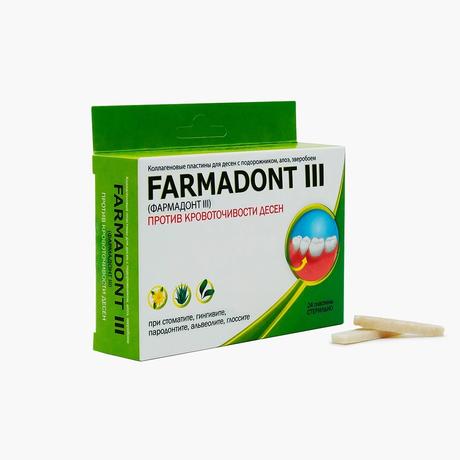 Фото FARMADONT-3 Коллаген, пластины против кровоточивости десен, 24 шт.