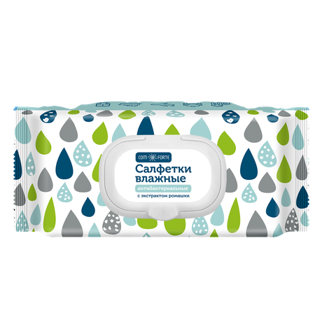Фото Салфетки влажные ComForte антибактер с экстрактом ромашки, 120 шт.